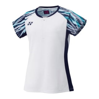 Yonex Sport-Shirt Crew Neck mit Zip-Verschluss weiss Damen